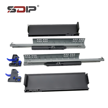 Steel metal box with V6 series full extension under-mount slide