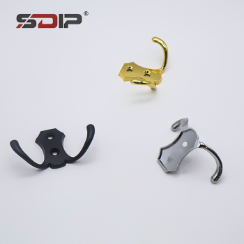 Zinc Alloy Double Prong Wall Hooks for Home Storage