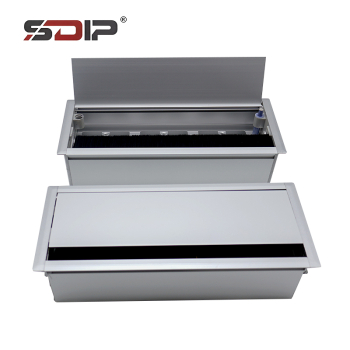Aluminum Flip-Up Desk Cable Organizer Box