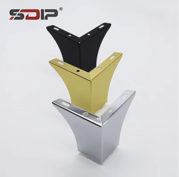  L-Shape 2-in-1 Gold Silver & Black Metal Furniture Legs for Sofa