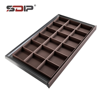 High-end Soft-style Wardrobe for Storing Clothes and Decorative Shelves with a Pull-out Jewelry Basket