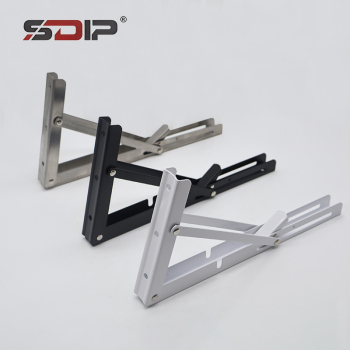 Wall-mounted Corner Support with Heavy-shaped Folding Shelves and Adjustable Metal Hardware Accessories